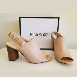 NEW NINE WEST SLINGBACKS CASUAL HEELS NATURAL, Size 9.5